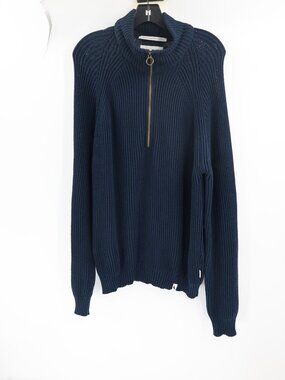 Peregrine Fisherman Sweater Mens Large Cotton 1/4 Zip Pullover Cable England